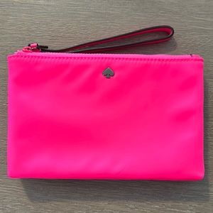 NWT Neon Pink  Kate Spade Double Zip Nylon Wristlet
